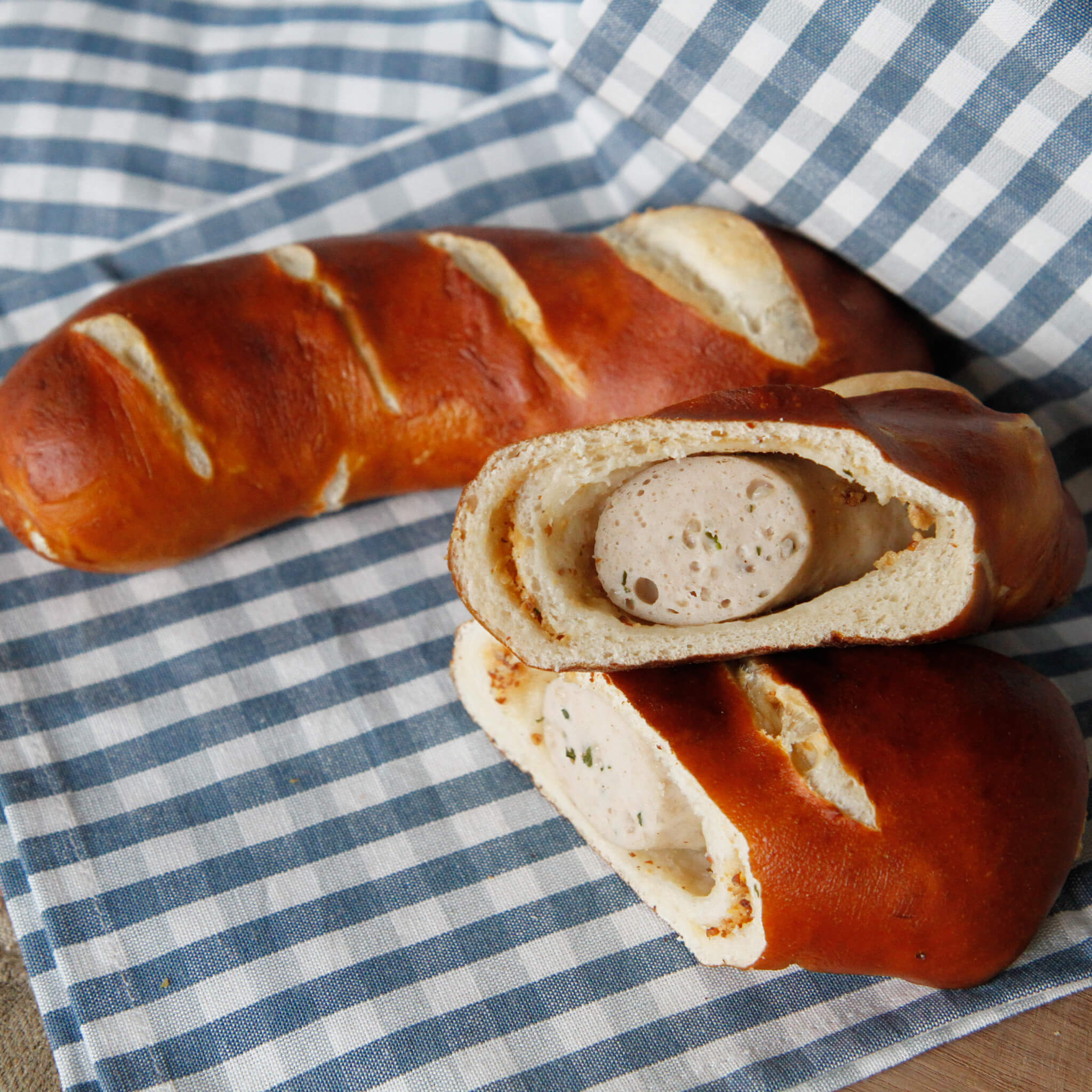 Weiwurst im Brezelteig